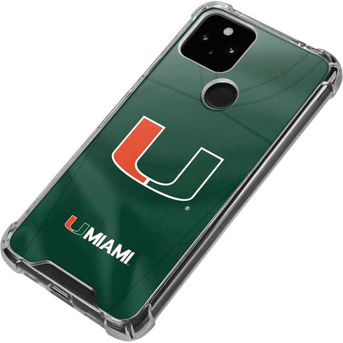 University of Miami Green Jersey Google Pixel 5 Clear Case